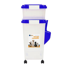 Taylor & Brown 3-Piece 50L Airtight Pet Food Storage Container Combo with Scoop and Treat Box for Dog Cat and Bird Food, Keep Pests Out, Translucent Body, Easy Mobility