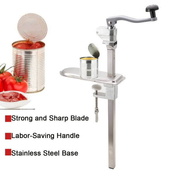 Bench Can Opener, Heavy Duty Tin Opener, Stainless Steel Desktop Can Opener for Commercial Kitchen Hotel Food Factory, Silvery