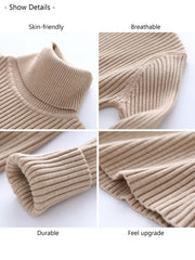 3pcs Women's Solid Color High Neck Turtle Neck Sweaters - Long Sleeve Office Wear, Soft Stretchable Winter Pullover, Suit Top, Machine Washable for or Semi-Formal Attire
