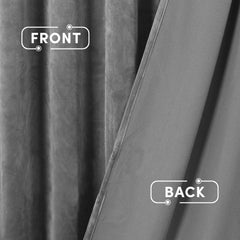 2pc Luxury Velvet Curtain Panels with Free Matching Velvet Cushion Cover – Thermal Insulated Grommet Top Drapes, Energy Saving Curtain Panels for Bedroom & Living Room Home Decor, Perfect Holiday Gift