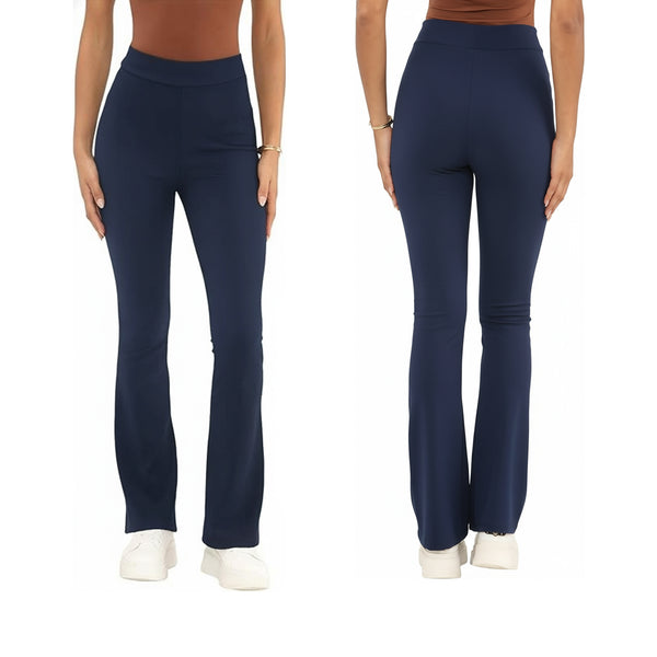 Ladies Flared Trousers Stretch Fit Comfort Fit High-Waisted Flared Pants Suitable For Nurses, Carers, Teachers, School Uniform, Yoga, Travel, Casual, Office Wear