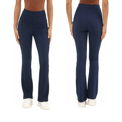 Ladies Flared Trousers Stretch Fit Comfort Fit High-Waisted Flared Pants Suitable For Nurses, Carers, Teachers, School Uniform, Yoga, Travel, Casual, Office Wear