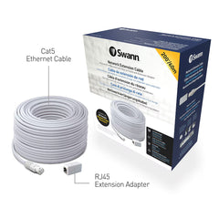 Swann 60M/200Ft Network Extension Cable, SWNHD-60MCAT5E-GL