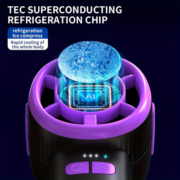 High-Speed Turbo Technology Portable Handheld Fan Ultra-Quiet, USB Rechargeable, Mini Cooling Device with Semiconductor Chill Plate Ice Sensation Cooling for Outdoor Use