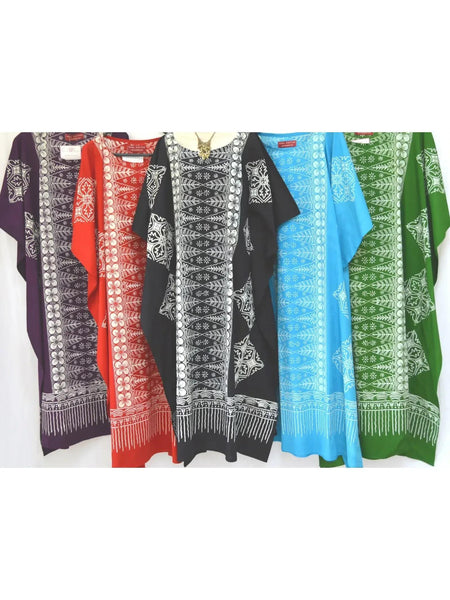 MALAYA 100% Cotton Kaftan Dress Long One Size Plus VINTAGE Hawaiian Muumuu Mod