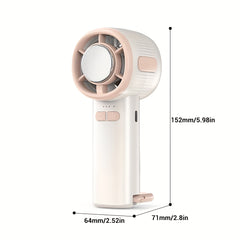 Cooling High-Speed Handheld Fan, Folding Turbo Mini Fan With 2000mAh Battery Capacity, Superconducting Ice Porcelain Cooling Technology - LED Display, Portable And Powerful For Personal, USB Rechargeable
