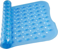 MOONLIGHT20015 Shower Bath Mat Non Slip anti Mould & Mildew with Strong Suction Cups Grip and Drain Holes Soft Rubber Shower Mats - PVC Bathroom Mat Machine Washable (70X38Cm, White)