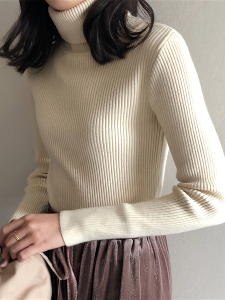 3pcs Women's High Neck Sweaters - Solid Color Winter Warm Base Layer, Thermal Turtleneck, Machine Washable Layering Shirts for Fall & Weather (3pcs) - Elegant Stretchable Knitwear Suitable for Fall/Winter