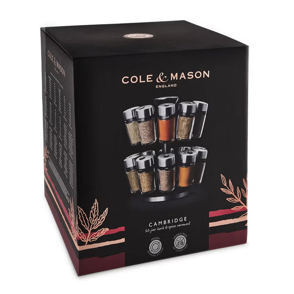 Cole & Mason 20 Jar Filled Spice Rack Carousel