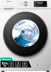 Hisense WDQA8014EVJM 60Cm Freestanding 8 KG Front Load Washer Dryer - 1400 RPM - Pure Steam - Purejet - Pause and Add - Inverter Motor - White