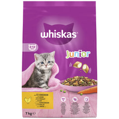 7kg Whiskas Kitten Junior Complete Dry Cat Food Chicken Cat Biscuits