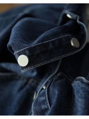 Women's Oversized Denim Jacket - 2025 New Style Collar & Chest Pocket, Youthful Age-Defying Fit, Casual to Dressy Coat for Jeans Blazer (Machine Washable, Spring/Fall Outerwear) - Versatile College to Workwear