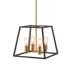 Artika Carter Square Black and Gold Chandelier Light (Without Bulbs)