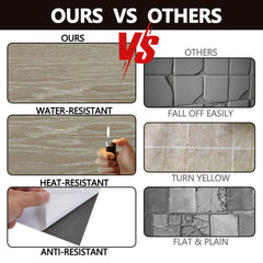 36pcs Self Adhesive Vinyl Flooring, 15X30cm Wood & & Stone Grain Effect Peel and Stick Floor Tiles, Waterproof Flooring Stickers for Home Office Bedroom Kitchen Living Room