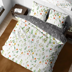 Printed Floral Duvet Sets 100% MicroFiber Super Soft Bedding Sets Button Closure With 2 Pillowcase Reversible Multicolored Duvet Covers Set