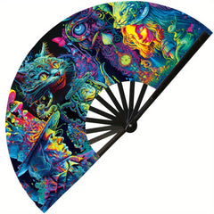 1pc Large Fluorescent Hand Folding , Large Folding Hand Rave  with Bag - Music Festival Essentials, Disco/ Carnival/ Neon/ Glow Party Decor