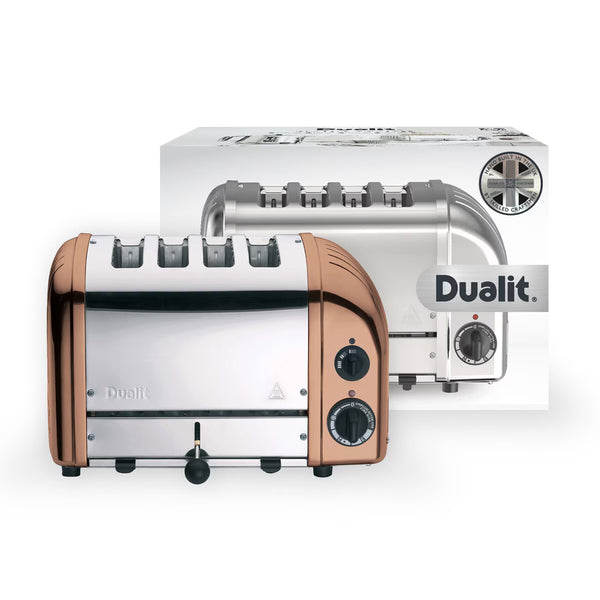 Dualit 4 Slot Classic Toaster with Sandwich Cage in Copper Spray Finish, 40597