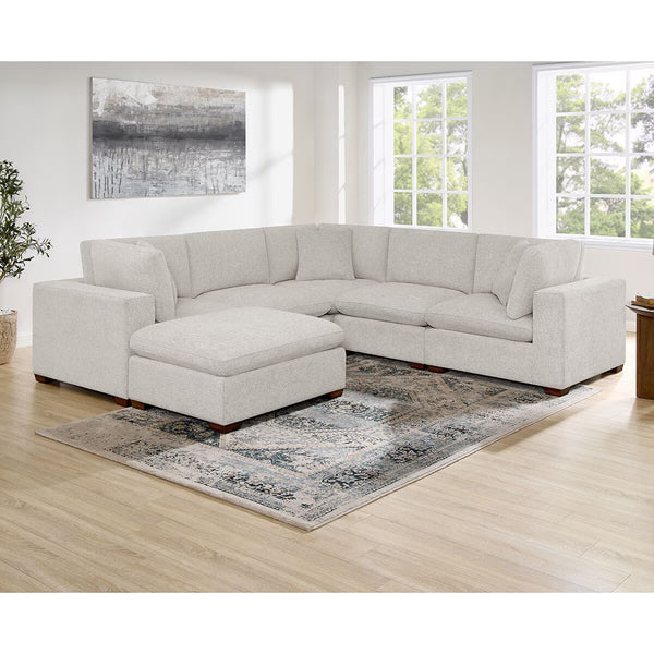 Thomasville Lowell Light Grey Fabric 6 Piece Modular Sofa