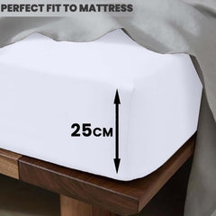 1pc Extra Deep Fitted Sheet, All seasons Bedding Ultra Soft Breathable Microfiber, Wrinkle-Free, Machine Washable, Hotel Quality All Sizes Available