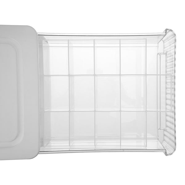 1pc Closet Storage System - Modular Stackable Bin with Dividers, 35x26x12cm Acrylic Organizer for Underwear, Accessories, 3 Styles (Open/12-Section/18-Section)