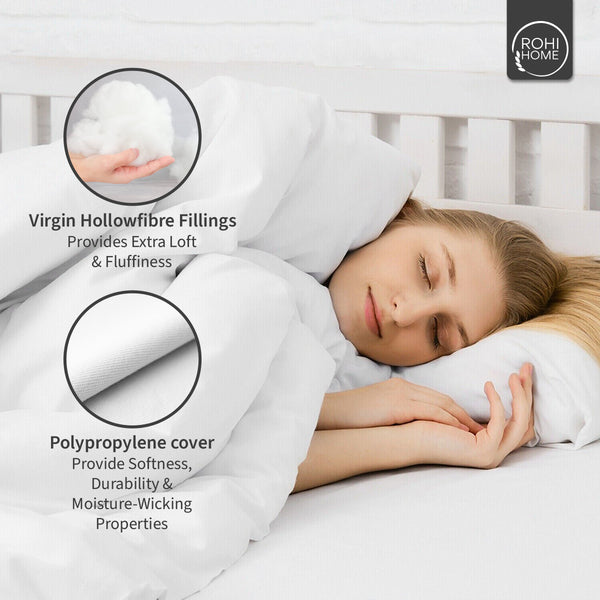 Rohi Anti-Allergy All Season Duvets | Fluffy & Breathable Hollowfibre Filled Duvets | Corvin Cover | 4.5 TOG | 10.5 TOG | 13.5 TOG | 15 TOG