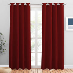 PONY DANCE Grey Blackout Thermal Insulated Curtains for Bedroom, 46 X 54 Inch Short Eyelet Curtains & Drapes, Soft Black Out 2 Panels for Window Living Room/Kitchen