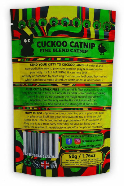 Cuckoo Catnip - Catnip for Cats, 50g, Fine Cut Cat Toy Fill