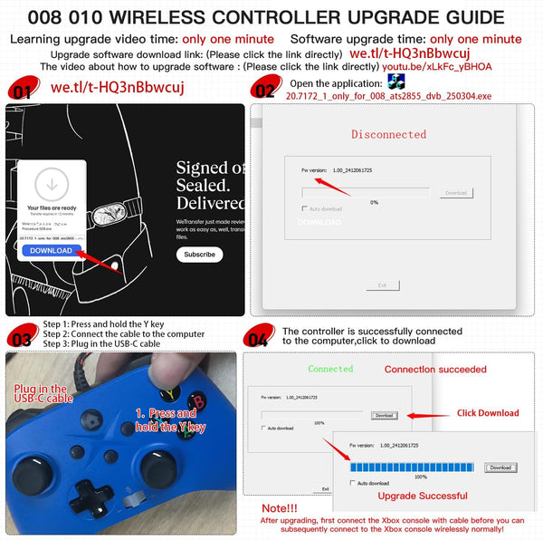 FOIRCEADAL 2 Pack Wird Controller for Pc/Xbox-One/X/S [Need Windows Upgrade Built Adaptive Gaming Turbo/Vibration/Gyro/Wake-Up Function 3.5 Mm Audio