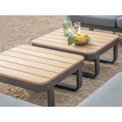 Bramblecrest Montpellier U-Shape Modular Sofa Patio Set with 2 Teak Coffee Tables