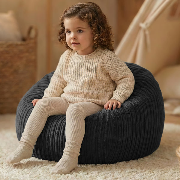Corduroy Kids Bean Bag Chair with Filling Included - Lightweight Comfortable Beanbag Seat - Machine Washable Childrens Beanbag Furniture for Girls & Boys - 67 x 52cm