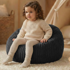 Corduroy Kids Bean Bag Chair with Filling Included - Lightweight Comfortable Beanbag Seat - Machine Washable Childrens Beanbag Furniture for Girls & Boys - 67 x 52cm