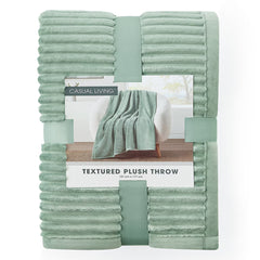 Casual Living Textured Plush Throw in Green, 127 X 177 Cm