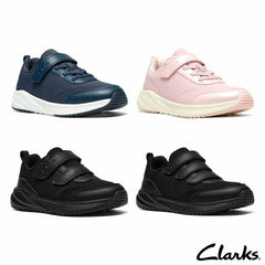 Clarks Kids Deyes Coast Trainer in Black