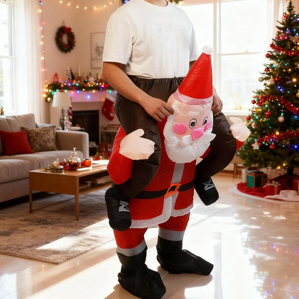 Santa Claus Inflatable Costume - Waterproof Festive Jumpsuit - Blow up Christmas Santa Claus Suit - for Parties Family Gathering Performance Activities Celebrations