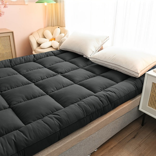 1200 GSM Microfiber Mattress Topper, 10.16 cm Thick, Plush And Fluffy, Suitable for Single, Double, And King Sizes, Featuring Box Stitching, Extra Thick for Halloween And Christmas Presents.
