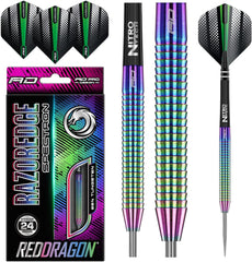 RED DRAGON Razor Edge Spectron - Tungsten Professional Steel Darts Set with Flights and Shafts - Available in 20G, 22G, 23G, 24G, 26G