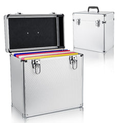 Vinyl Record Storage 12, LP Case Album Collection DJ Carry Storage Cases Lockable Box LP Case Vinyl Record Storage Carry Box Holds up to 50pcs Albums Record Collection Chest