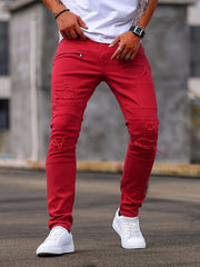 Spring And Autumn Fashion Hong Kong Style Classic Commuter Pants Easy Fashion Casual Daily Slim Fit Jeans Men