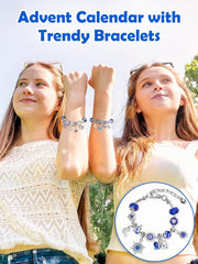 Girls Advent Calendar 2025 Women Jewellery: Ladies Charm Bracelet Advent Calendar 2025 Women Stocking Fillers for Teenage Girls Xmas Gifts Teen Girl