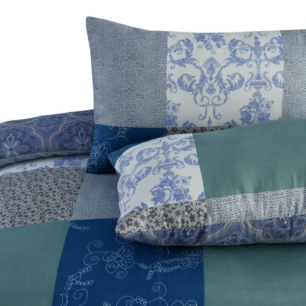 Luxury 4pcs Ditsy Floral Print Duvet Cover & Fitted Sheet Set – Modern Printed Geometric Reversible Microfiber Bedding Set with Pillowcases, Breathable, Fade Resistant, Easy Care, Available For Single, Double & king Bed