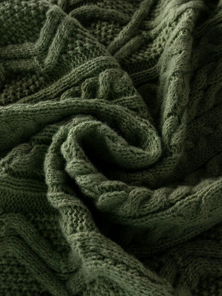 2025 Winter American Stand-Up Collar Half-Zip Knit Aran Sweater Mr. Pony Knitwear Pullover Card