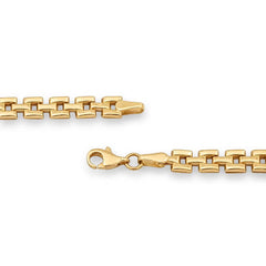14Ct Yellow Gold Square Link Bracelet
