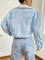 Women'S Short Corduroy And Lamb Jacket for Autumn And Winter, Featuring a Fleece Collar, Versatile Korean-Style Warm Top