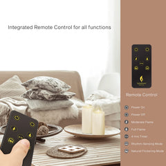 LENCARTA LED Flameless Candle Classic Ivory 6 Inch Wax Shell | Battery Powered Music Rhythm Sensing Flicker-Effect Pillar with Remote Control for Home Decor