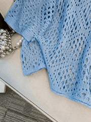 Plus Size - Plus Size - Plus Size Women'S Cashew Flower Loose Temperament Hollow Round Neck Pullover Long Sleeve Sweater