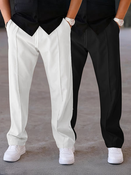 Men's Two-pc Pants, Fashionable Casual Trousers for Outdoor Wear