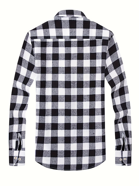Men's 3pcs Fashion Casual Flannel Plaid Shirts for All Seasons