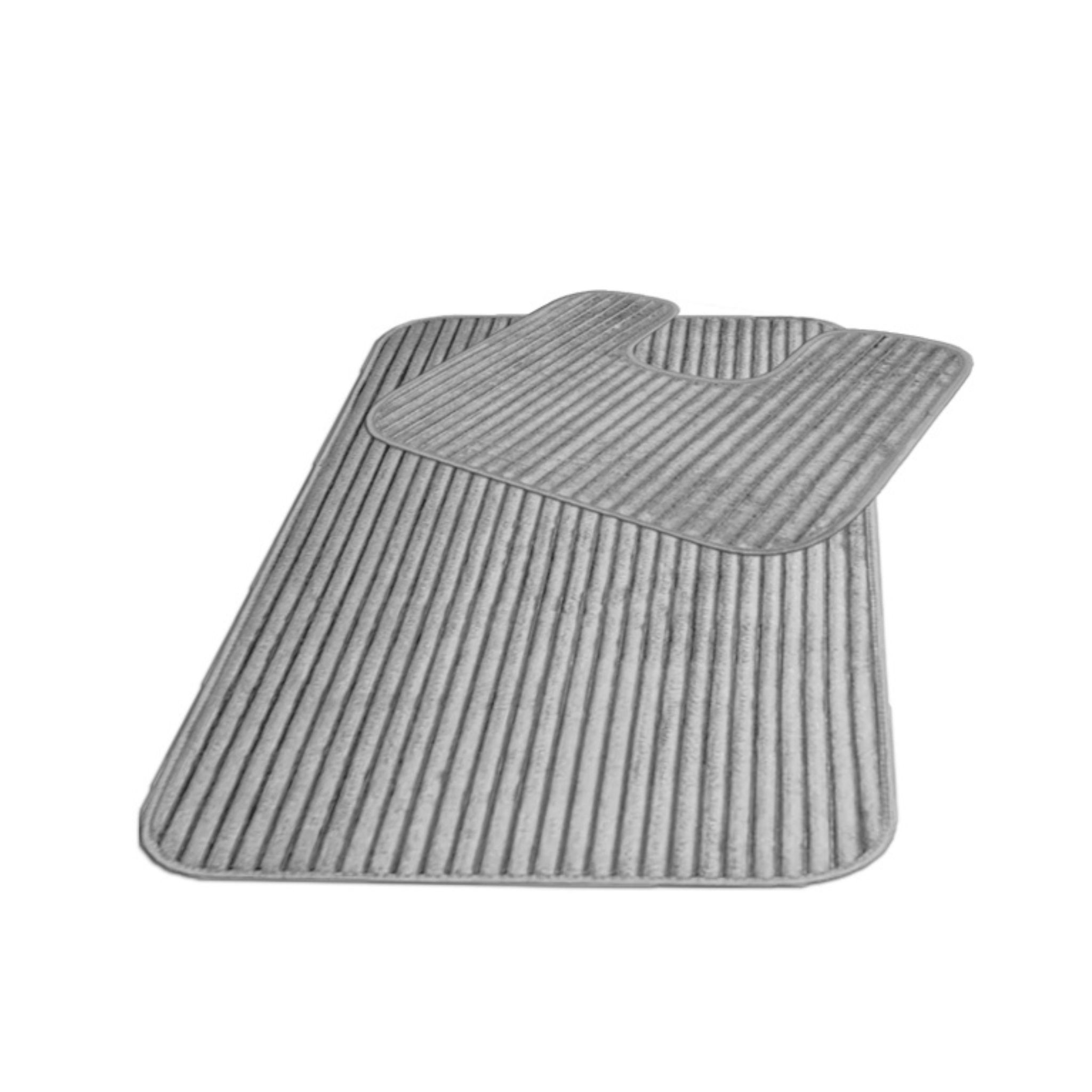 2 Piece VERTICAL Bath Mat Set Extra Soft Easy Care Plush Bath Rug + Toilet Mats Super Absorbent Non Slip Bathmat for Bathroom Toilet Shower