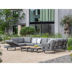 Bramblecrest Montpellier U-Shape Modular Sofa Patio Set with 2 Teak Coffee Tables