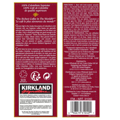 Kirkland Signature 100% Colombian Ground Filter Coffee, 1.362Kg
